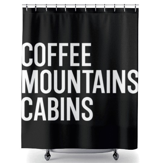 Coffee Mountains Cabins Campfire Outdoorsy Shower Curtains