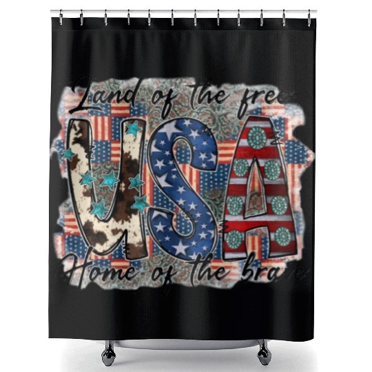 Land of the free USA Home of the brave Shower Curtains
