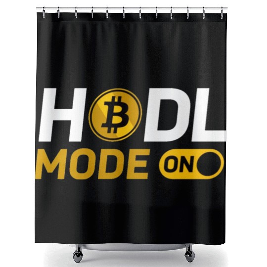 HODL MODE ON-Bitcoin Coin Shower Curtains
