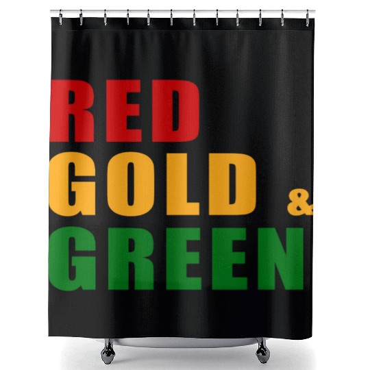 Red, Gold & Green Shower Curtains