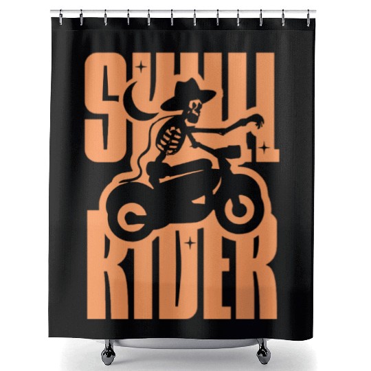 Skull Rider AI Shower Curtains