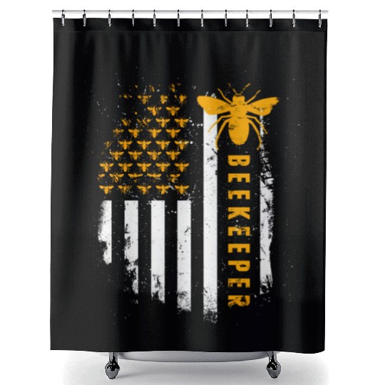 Honey Bee Beekeeping Hive Beekeeper Shower Curtains