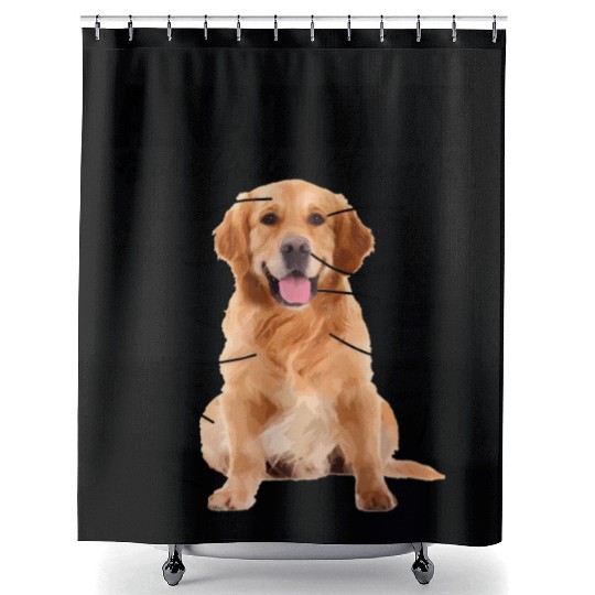 Anatomy Of A Golden Retriever Dog Mom Dad Shower Curtains