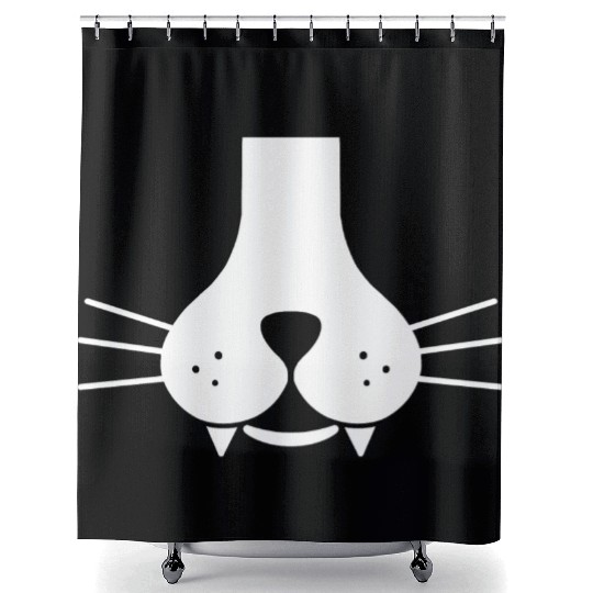 Meowy Cat Face Shower Curtains
