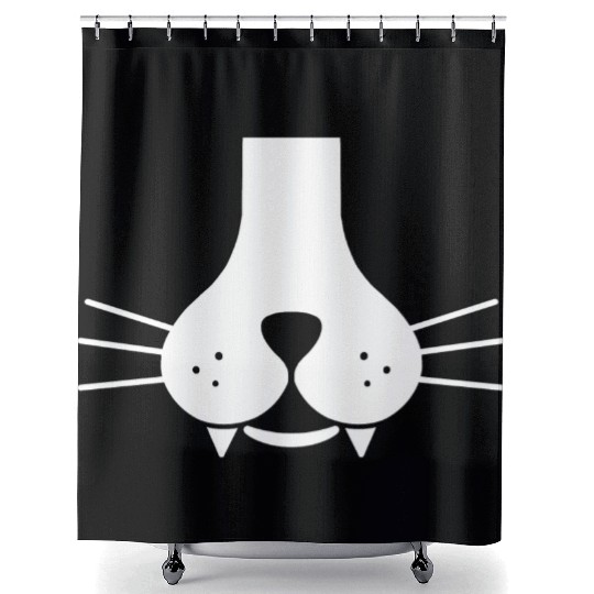 Meowy Cat Face Shower Curtains
