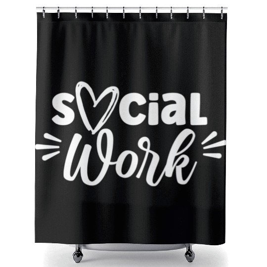 Social Work Graduation Job Worker Shower Curtains