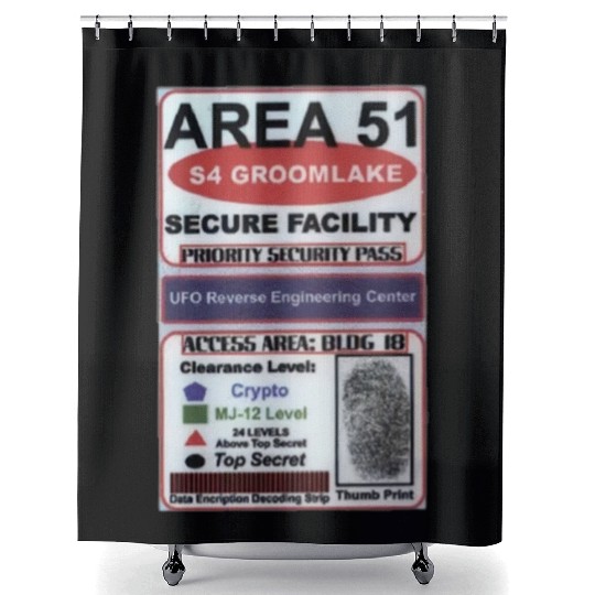 Area 51 Reverse Engineering Pass Shower Curtains