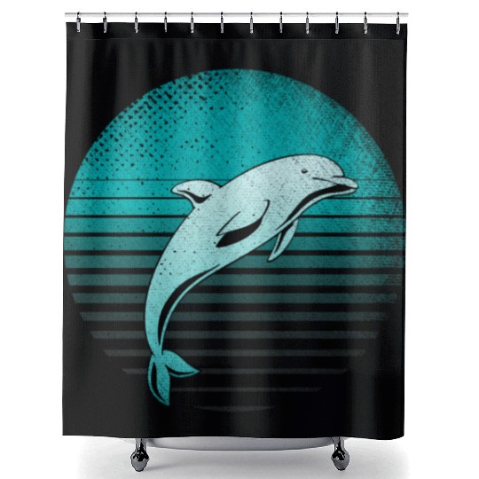 Sea Dolphin Ocean Animal Dolphin Shower Curtains