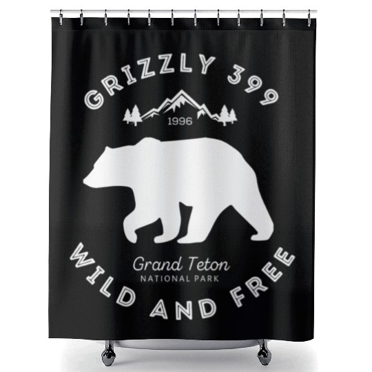Grizzly 399 Wild Free Grand Teton National Park Shower Curtains