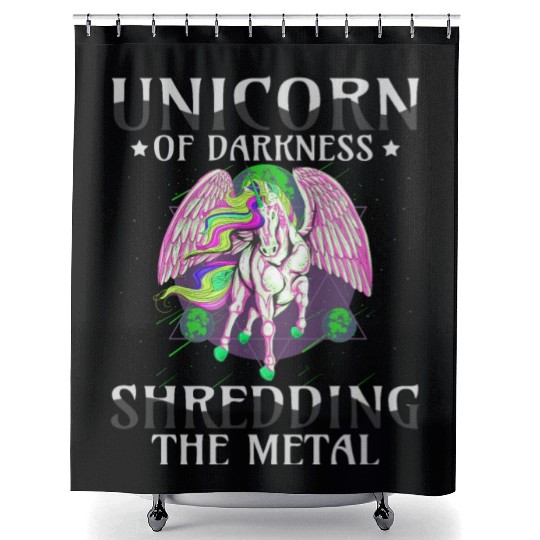 Goth Rock Satan Unicorn Festivals Death Metal Shower Curtains