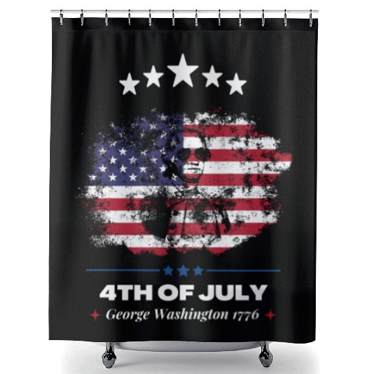 4th Of July Suck It England George Washington 1776 Shower Curtains