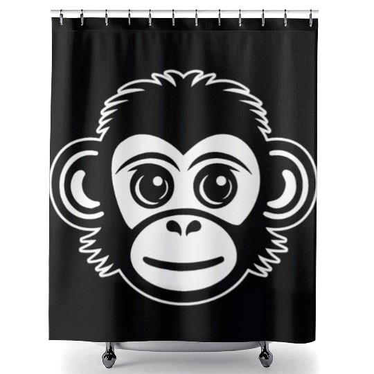 Ape Face Apes Apelike Jungle Primate Shower Curtains