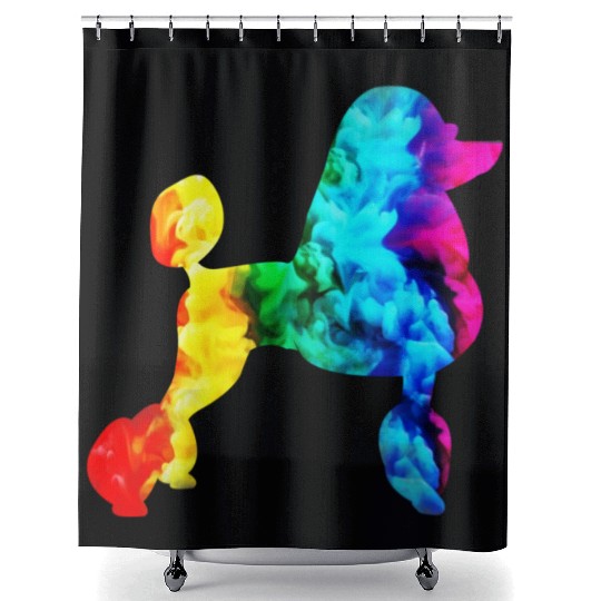 poodle proud proudle pride rainbow dog dogmonth Shower Curtains