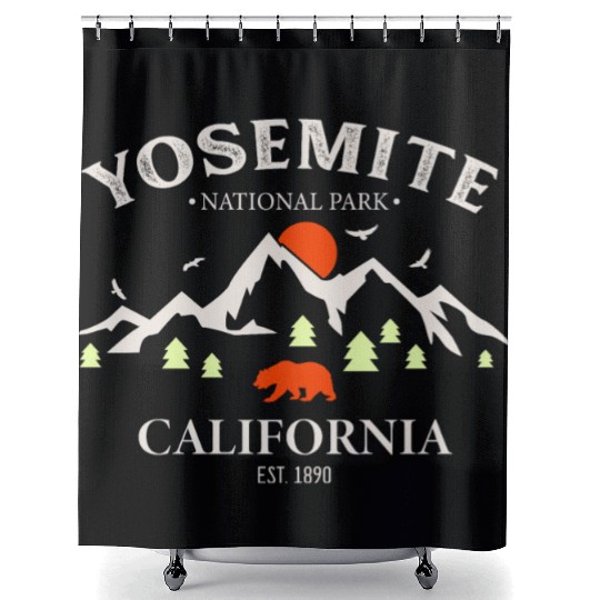 Yosemite National Park California Vintage Shower Curtains