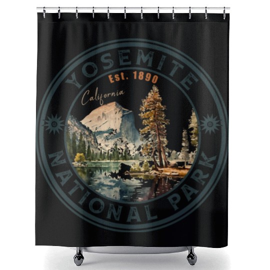 Yosemite National Park Vintage Style Half Dome Shower Curtains