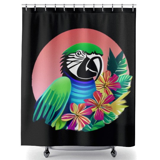 Macaw in the Tropics Shower Curtains