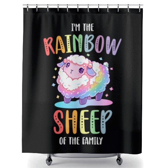 Rainbow Sheep LGBTQ Transgender Pride Community Shower Curtains