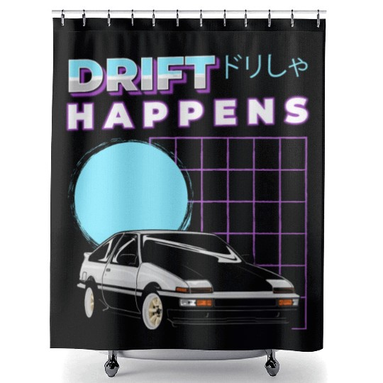 Drift Racing Driver Shower Curtains