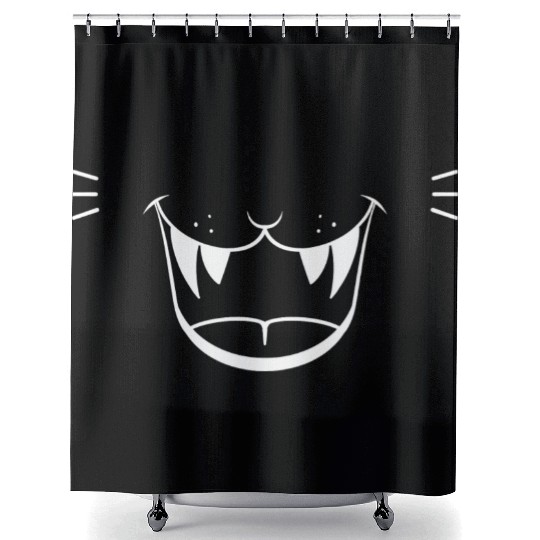 Angry Cat Face Shower Curtains