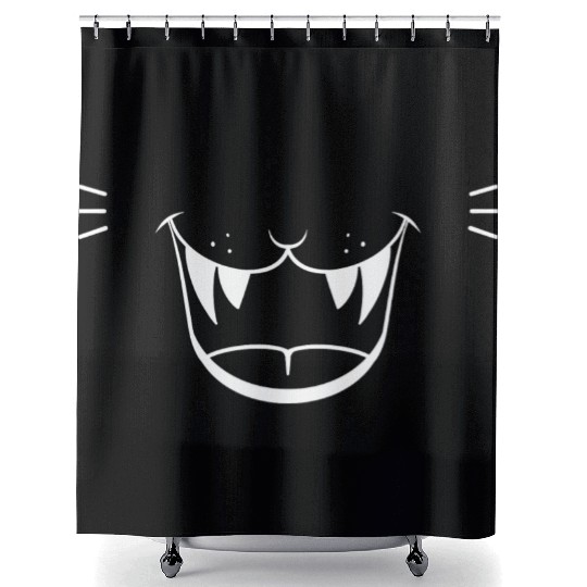 Angry Cat Face Shower Curtains