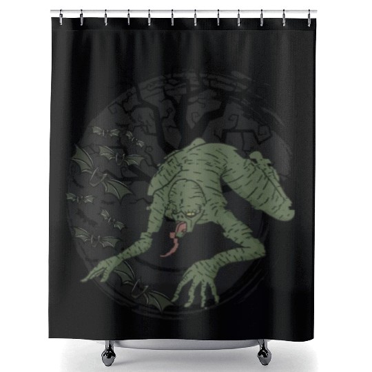 Scary horror monster Halloween creepy Trick Shower Curtains