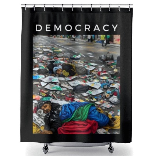 Forgotten Voices: The Democracy of the Streets Shower Curtains