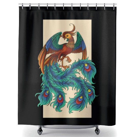 Design vector Illustration of Phoenix Shower Curtains