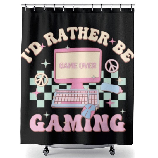 I'd Rather Be Gaming, Happy Game Day Shower Curtains