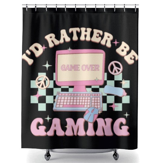 I'd Rather Be Gaming, Happy Game Day Shower Curtains