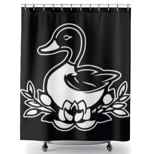 Duck Bird Nature Pond Shower Curtains