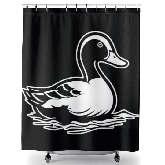 Duck Bird Nature Pond Shower Curtains