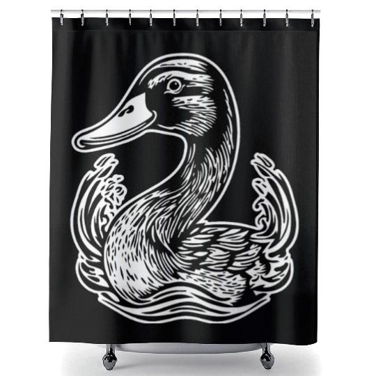 Duck Bird Nature Pond Shower Curtains