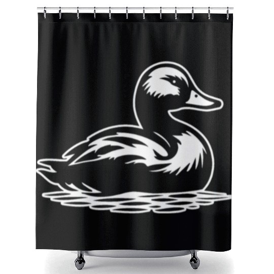 Duck Bird Nature Pond Shower Curtains