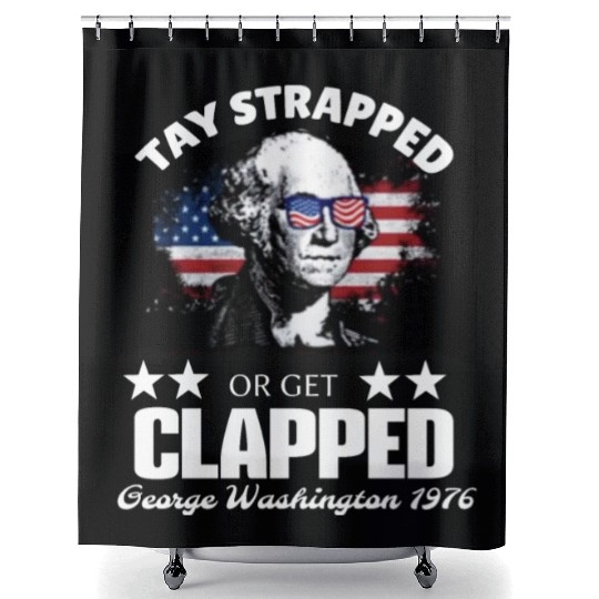 george washington teshirt Shower Curtains