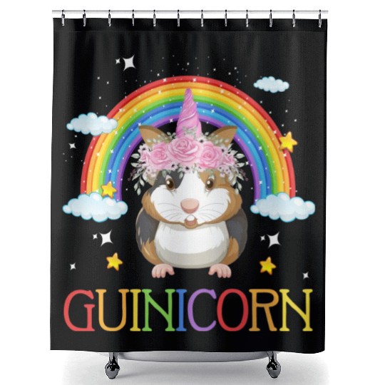 Vector guinicorn Shower Curtains for guinea pig lovers