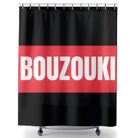 Irish Bouzouki Instrument Greek Shower Curtains