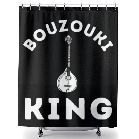 Irish Bouzouki Instrument Greek Shower Curtains