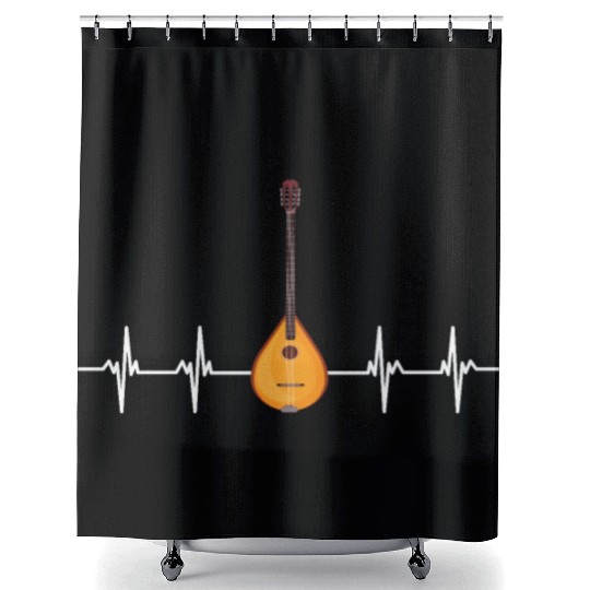 Irish Bouzouki Instrument Greek Shower Curtains