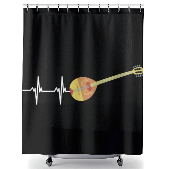 Irish Bouzouki Instrument Greek Shower Curtains