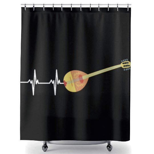 Irish Bouzouki Instrument Greek Shower Curtains