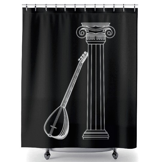 Irish Bouzouki Instrument Greek Shower Curtains