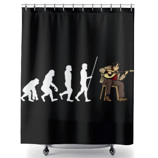 Irish Bouzouki Instrument Greek Shower Curtains
