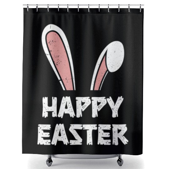 Happy Easter Bunny Rabbit Ears Shower Curtains