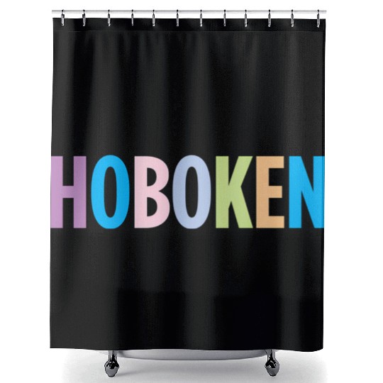 Hoboken New Jersey Colorful Type Shower Curtains