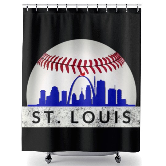Saint Louis Red Cardinal Dress Hometown Skyline Gi Shower Curtains