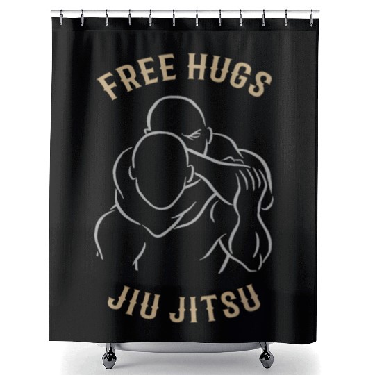 Jiu Jitsu Free Hugs Jujitsu Bjj Mma Shower Curtains