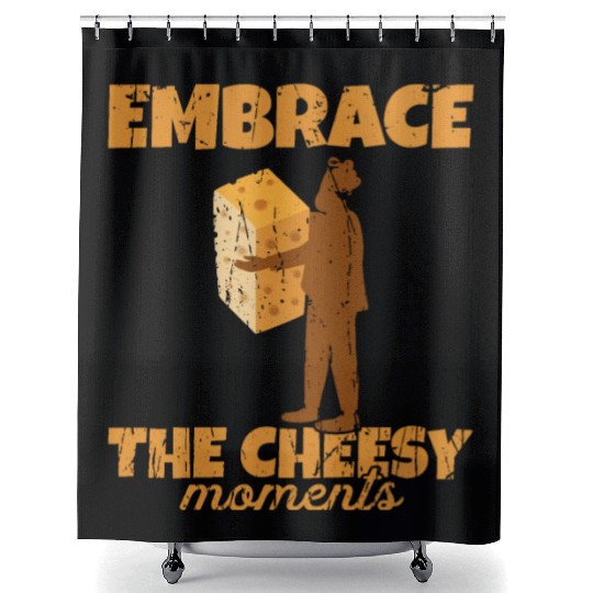 Embrace the cheesy moments - Cheese Shower Curtains