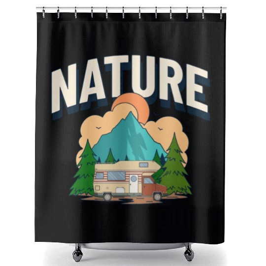 Rv World Tour Nature Is Calling Shower Curtains