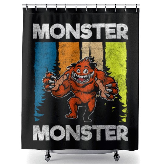 Monster Fright Character Monster Hunter Shower Curtains
