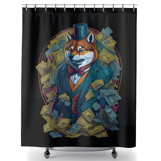 Dogecoin Shiba Inu Coin Crypto Bitcoin Shower Curtains